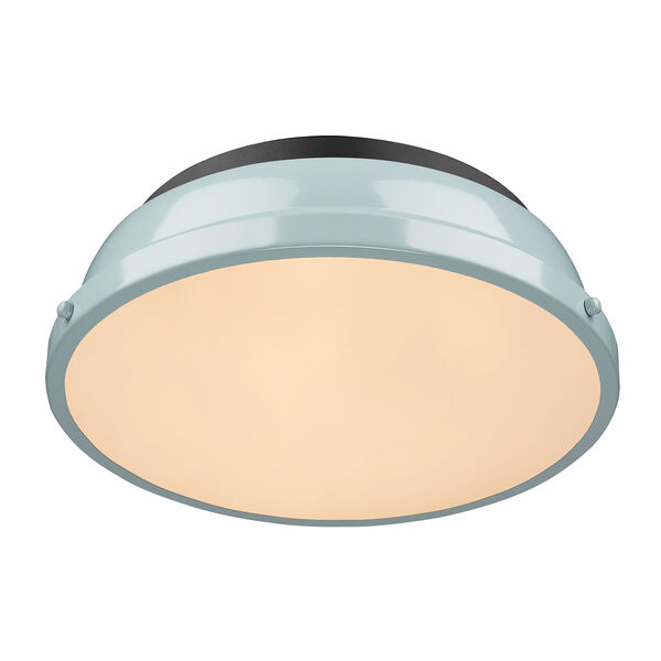 Duncan Black and Sea Foam 14-Inch Two-Light Flush Mount, image 2
